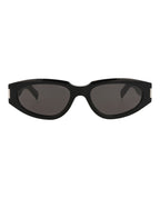 Saint Laurent Womens Round/Oval Black Crystal Black Fashion Designer Eyewear