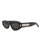 Saint Laurent Womens Round/Oval Black Crystal Black Fashion Designer Eyewear