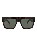 Saint Laurent Mens Square/Rectangle Havana Crystal Grey Fashion Designer Eyewear