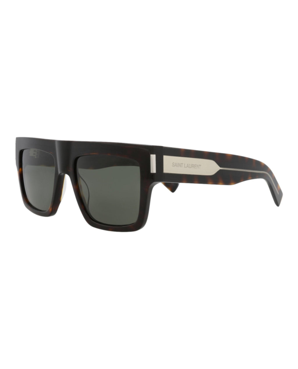 Saint Laurent Mens Square/Rectangle Havana Crystal Grey Fashion Designer Eyewear