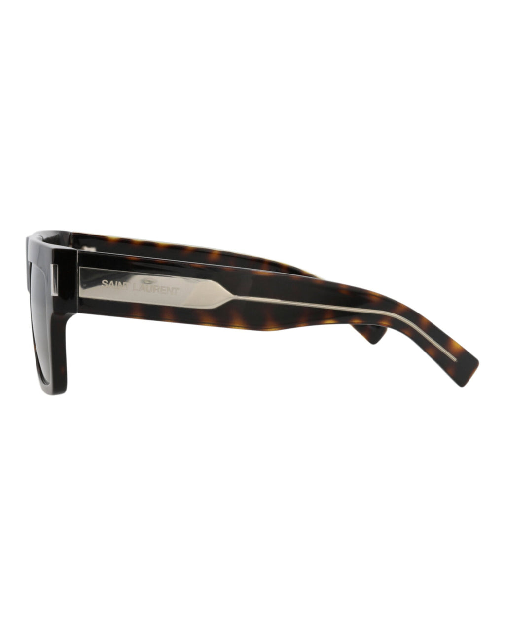 Saint Laurent Mens Square/Rectangle Havana Crystal Grey Fashion Designer Eyewear