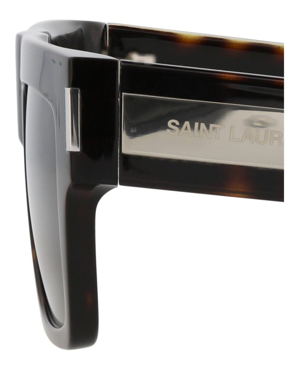Saint Laurent Mens Square/Rectangle Havana Crystal Grey Fashion Designer Eyewear