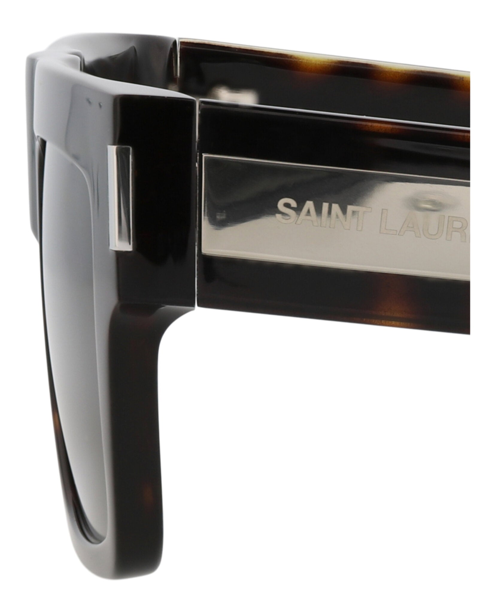 Saint Laurent Mens Square/Rectangle Havana Crystal Grey Fashion Designer Eyewear