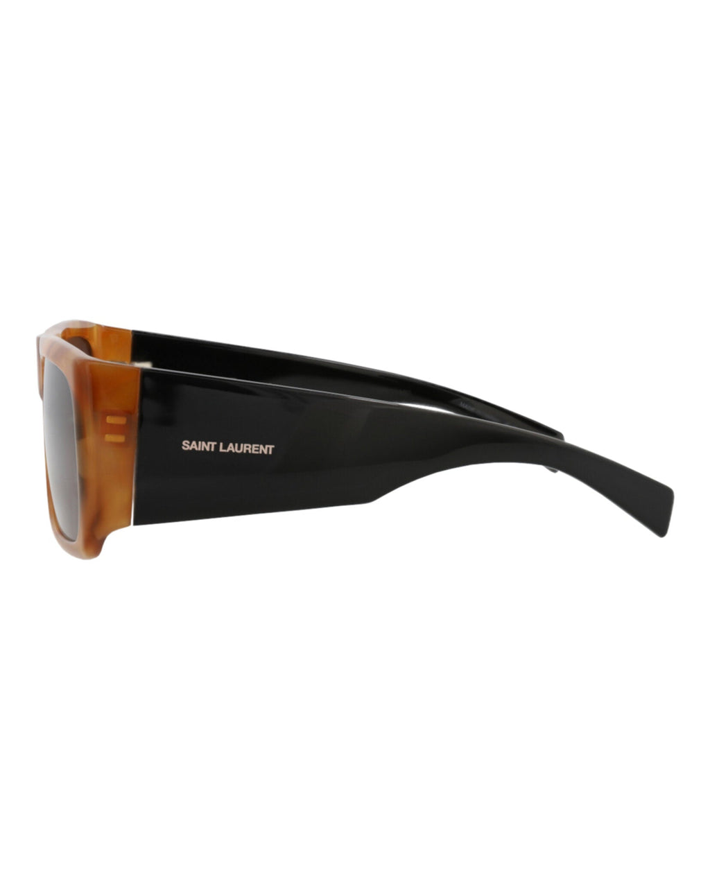 Saint Laurent Unisex Square/Rectangle Havana Black Black Fashion Designer Eyewear
