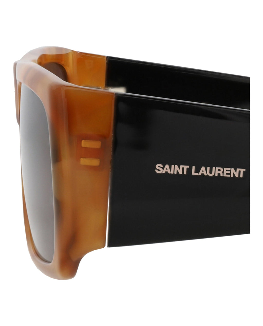 Saint Laurent Unisex Square/Rectangle Havana Black Black Fashion Designer Eyewear