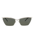 Saint Laurent Womens Cat Eye Silver Silver Grey Fashion Designer Eyewear