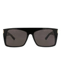 Saint Laurent Womens Square/Rectangle Black Black Black Fashion Designer Eyewear