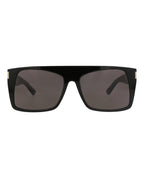 Saint Laurent Womens Square/Rectangle Black Black Black Fashion Designer Eyewear