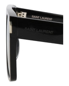 Saint Laurent Womens Square/Rectangle Black Black Black Fashion Designer Eyewear