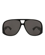 Saint Laurent Womens Aviator Black Black Black Fashion Designer Eyewear
