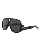 Saint Laurent Womens Aviator Black Black Black Fashion Designer Eyewear