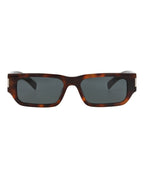 Saint Laurent Unisex Square/Rectangle Havana Crystal Black Fashion Designer Eyewear