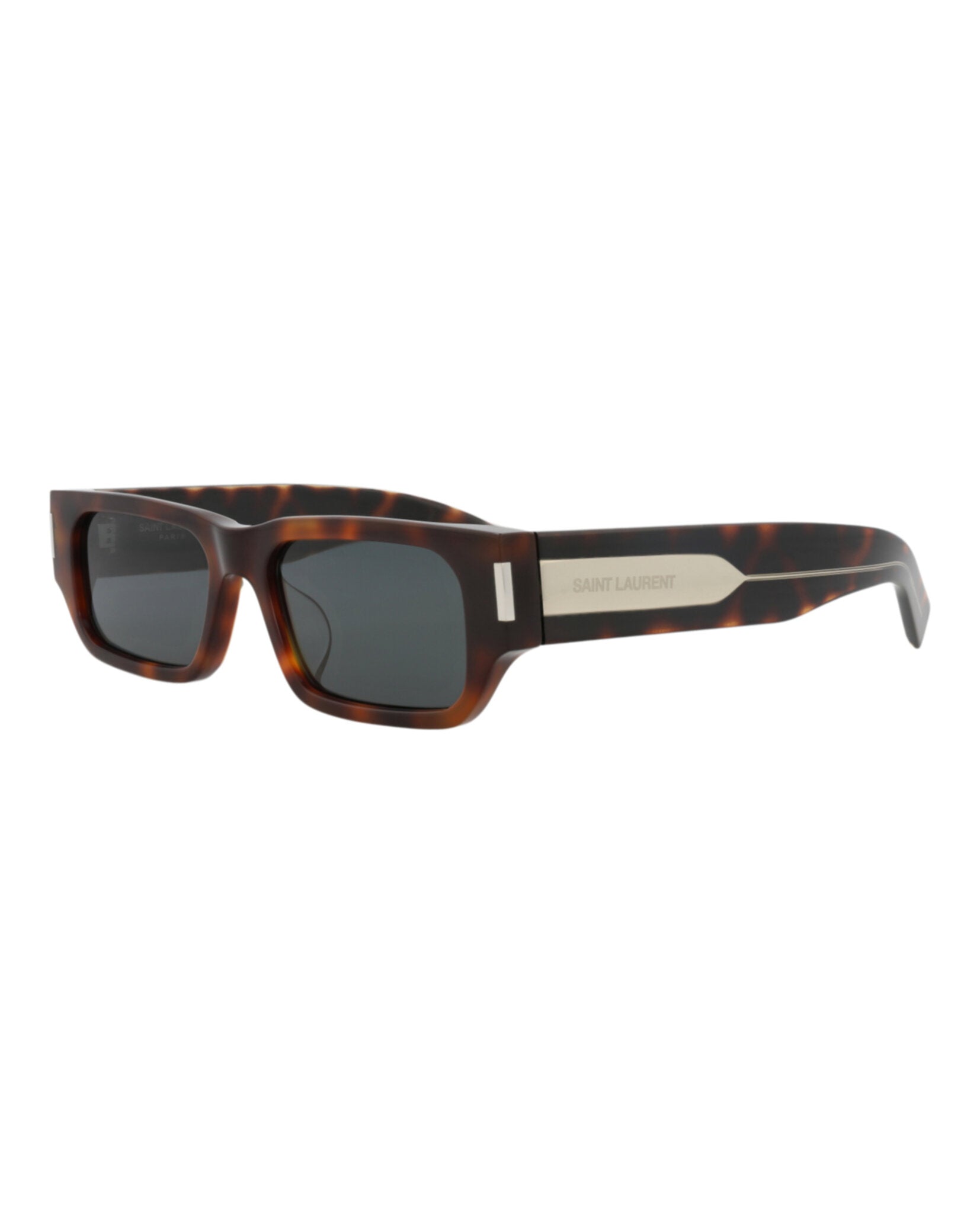 Saint Laurent Unisex Square/Rectangle Havana Crystal Black Fashion Designer Eyewear