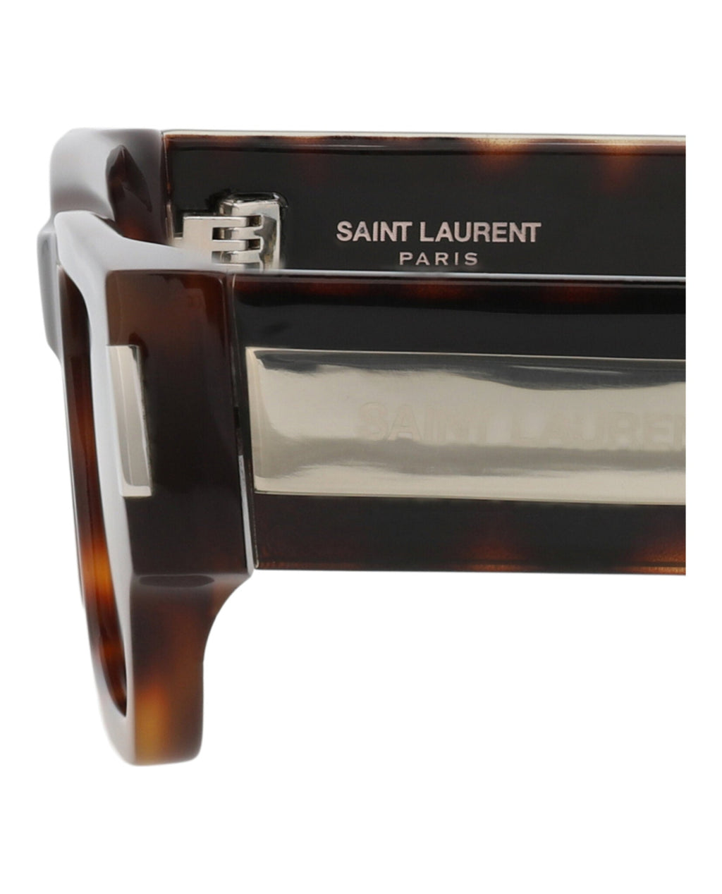 Saint Laurent Unisex Square/Rectangle Havana Crystal Black Fashion Designer Eyewear