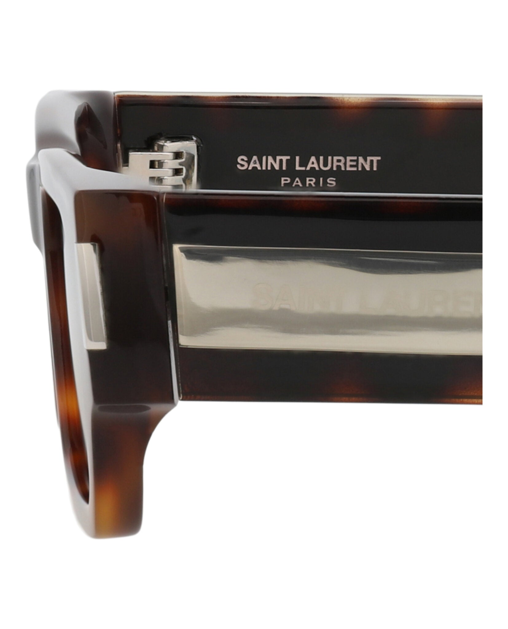 Saint Laurent Unisex Square/Rectangle Havana Crystal Black Fashion Designer Eyewear
