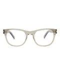 Saint Laurent Unisex Square/Rectangle Beige Beige Transparent Fashion Designer Eyewear