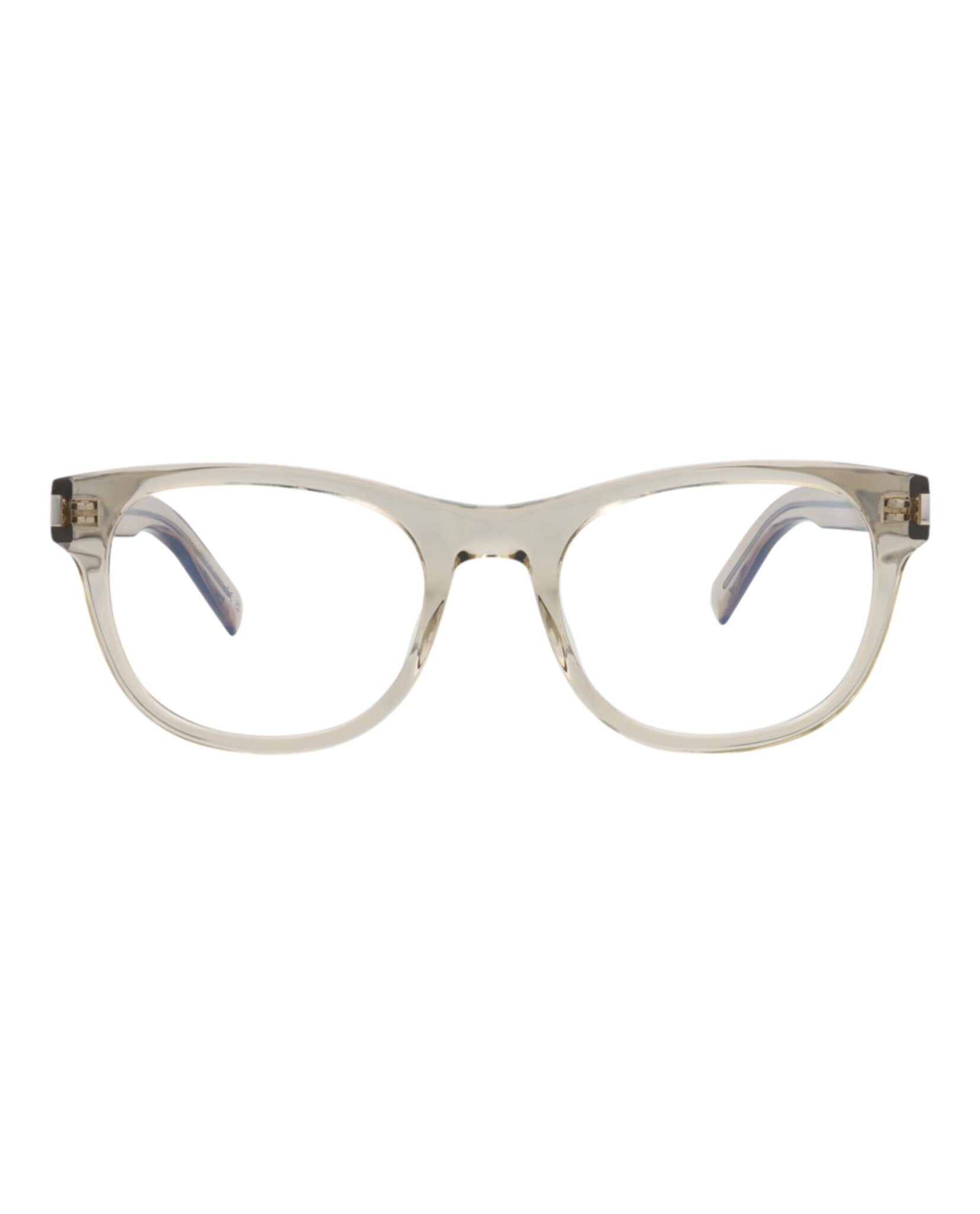 Saint Laurent Unisex Square/Rectangle Beige Beige Transparent Fashion Designer Eyewear