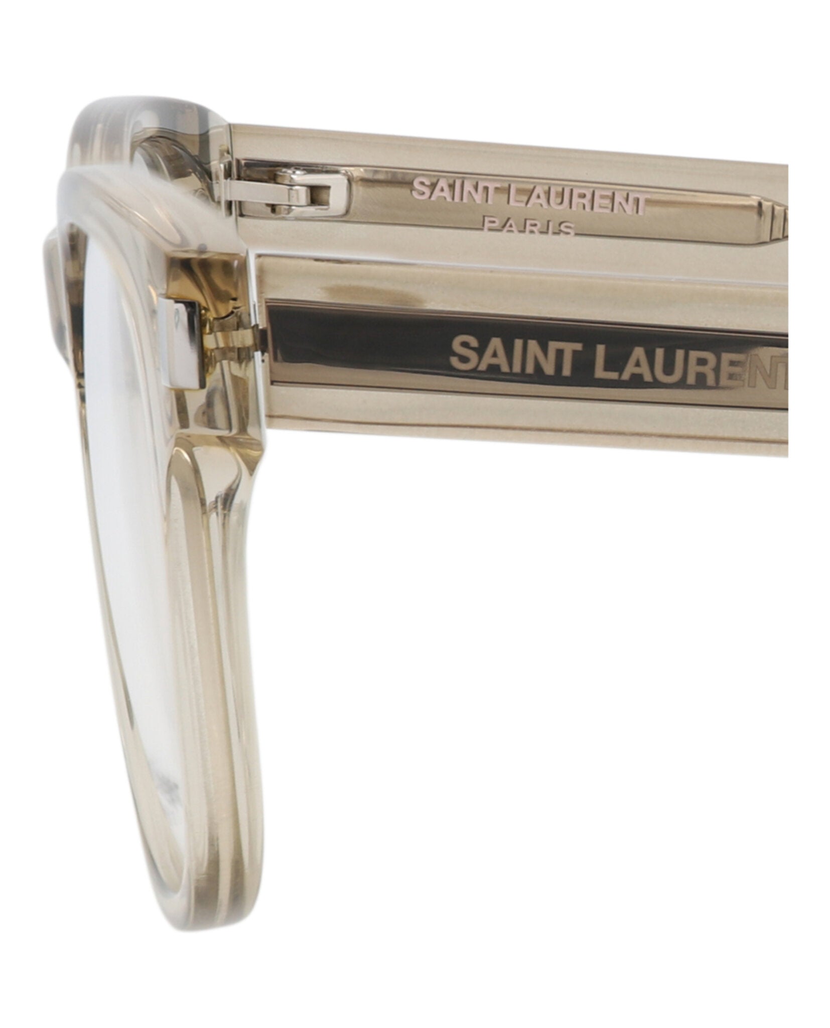 Saint Laurent Unisex Square/Rectangle Beige Beige Transparent Fashion Designer Eyewear