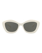 Saint Laurent Womens Cat Eye Ivory Ivory Grey Fashion Designer Eyewear