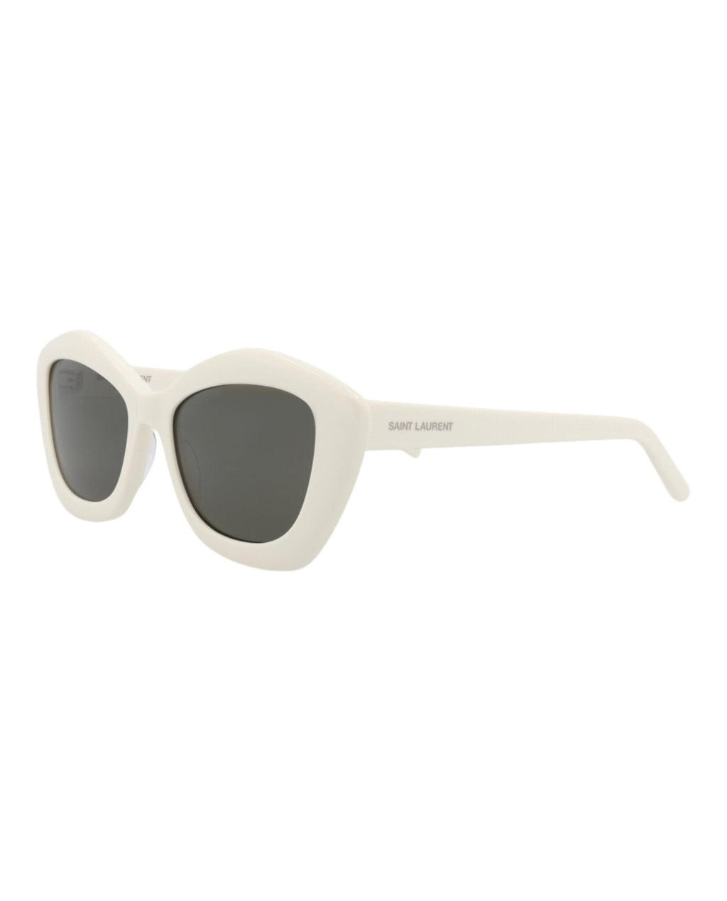 Saint Laurent Womens Cat Eye Ivory Ivory Grey Fashion Designer Eyewear