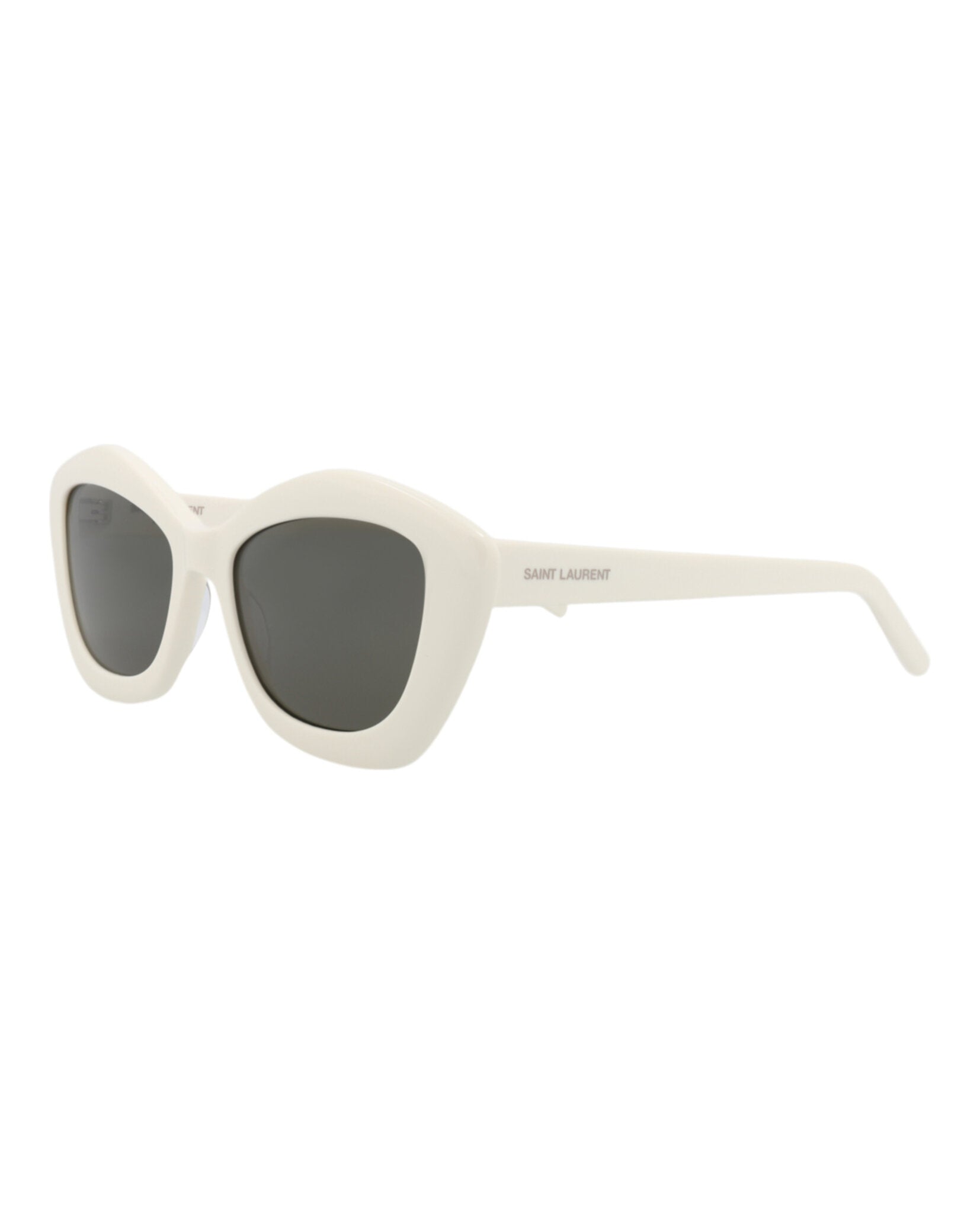 Saint Laurent Womens Cat Eye Ivory Ivory Grey Fashion Designer Eyewear