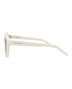 Saint Laurent Womens Cat Eye Ivory Ivory Grey Fashion Designer Eyewear