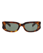 Saint Laurent Unisex Round/Oval Havana Havana Green Fashion Designer Eyewear