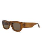 Saint Laurent Womens Round/Oval Brown Brown Brown Fashion Designer Eyewear