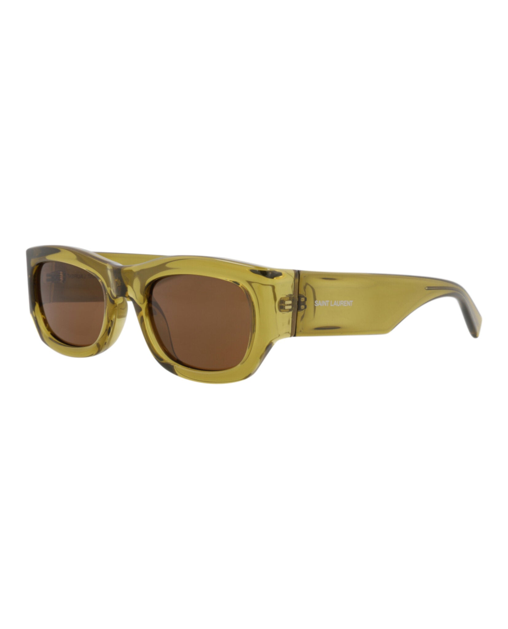 Saint Laurent Womens Round/Oval Green Green Brown Fashion Designer Eyewear