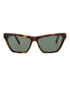Saint Laurent Womens Cat Eye Havana Havana Green Fashion Designer Eyewear