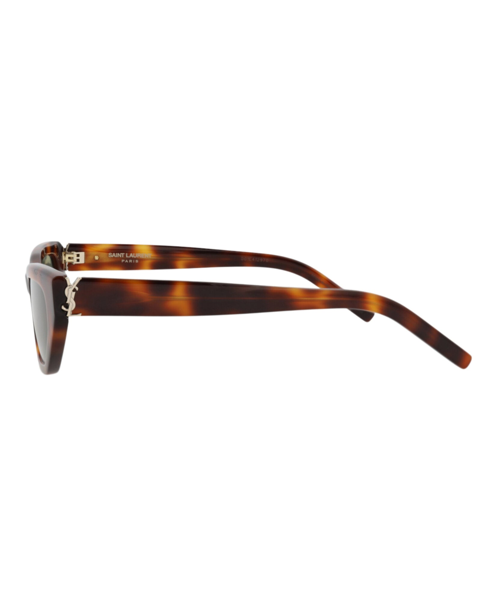 Saint Laurent Unisex Cat Eye Havana Havana Green Fashion Designer Eyewear
