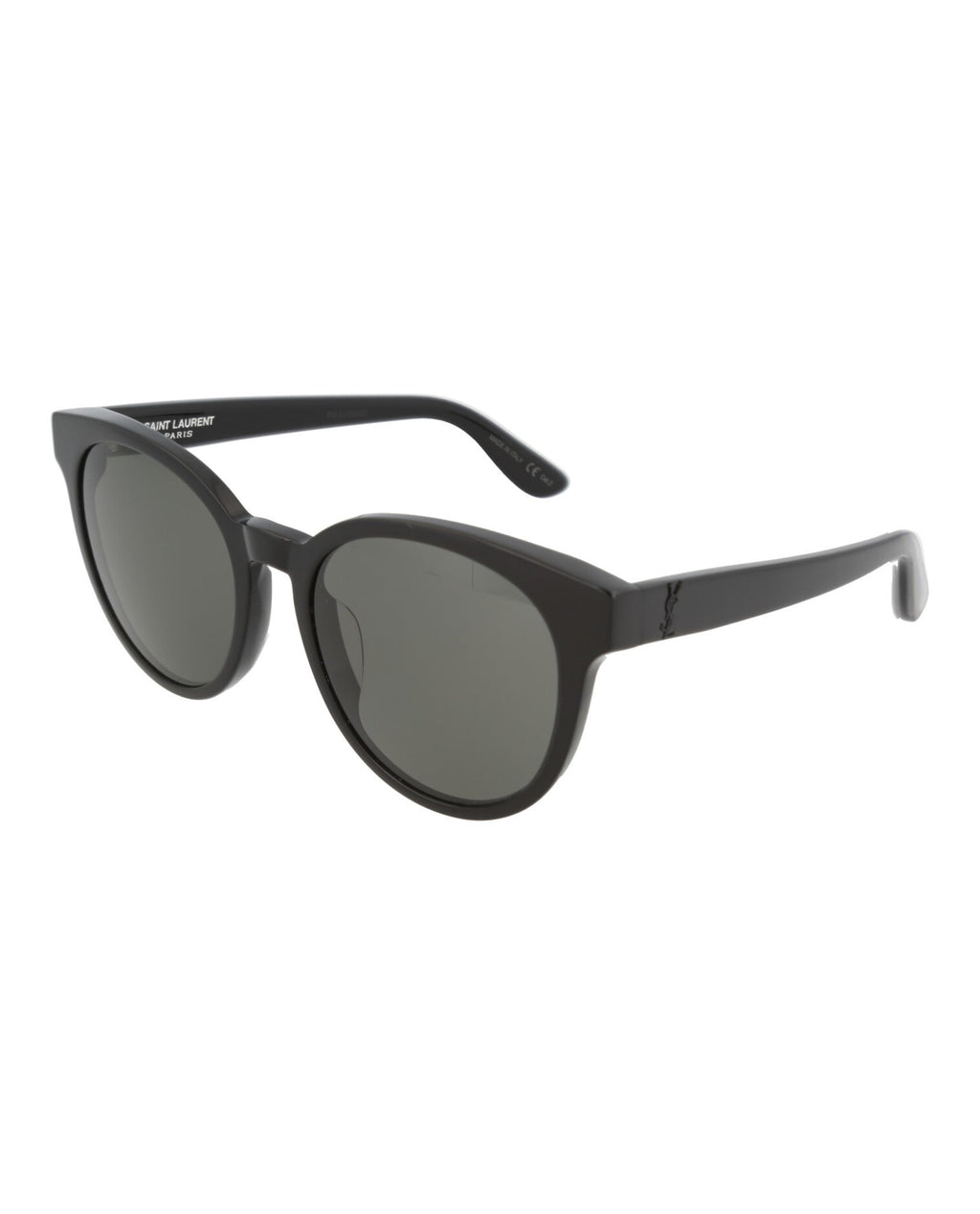 Saint Laurent Unisex Round/Oval Shiny Black Fashion Designer Eyewear