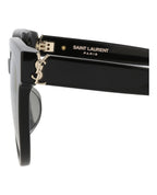 Saint Laurent Womens Cat Eye Black Black Grey Fashion Designer Eyewear