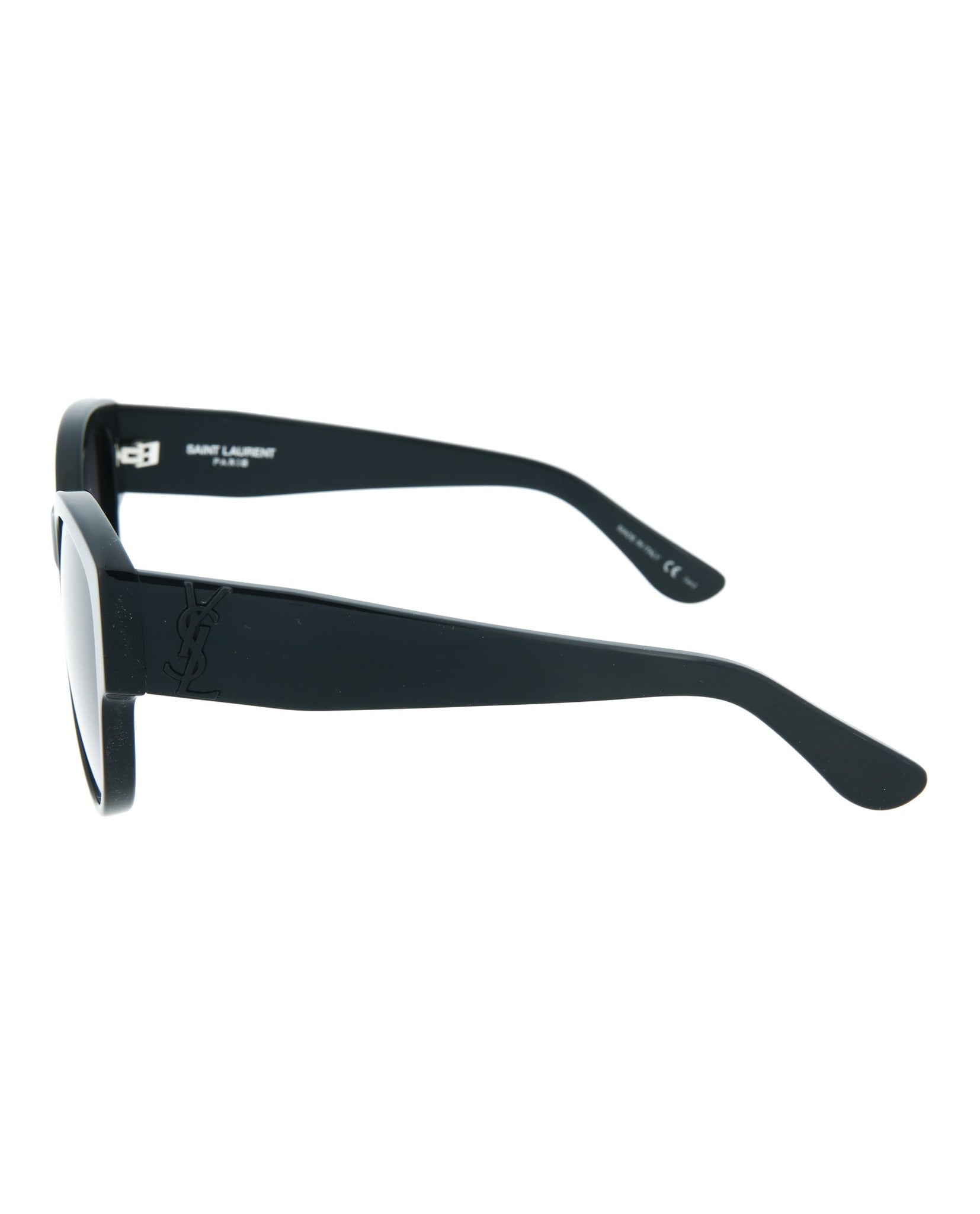 Saint Laurent Womens Round/Oval Black Black Grey Fashion Designer Eyewear