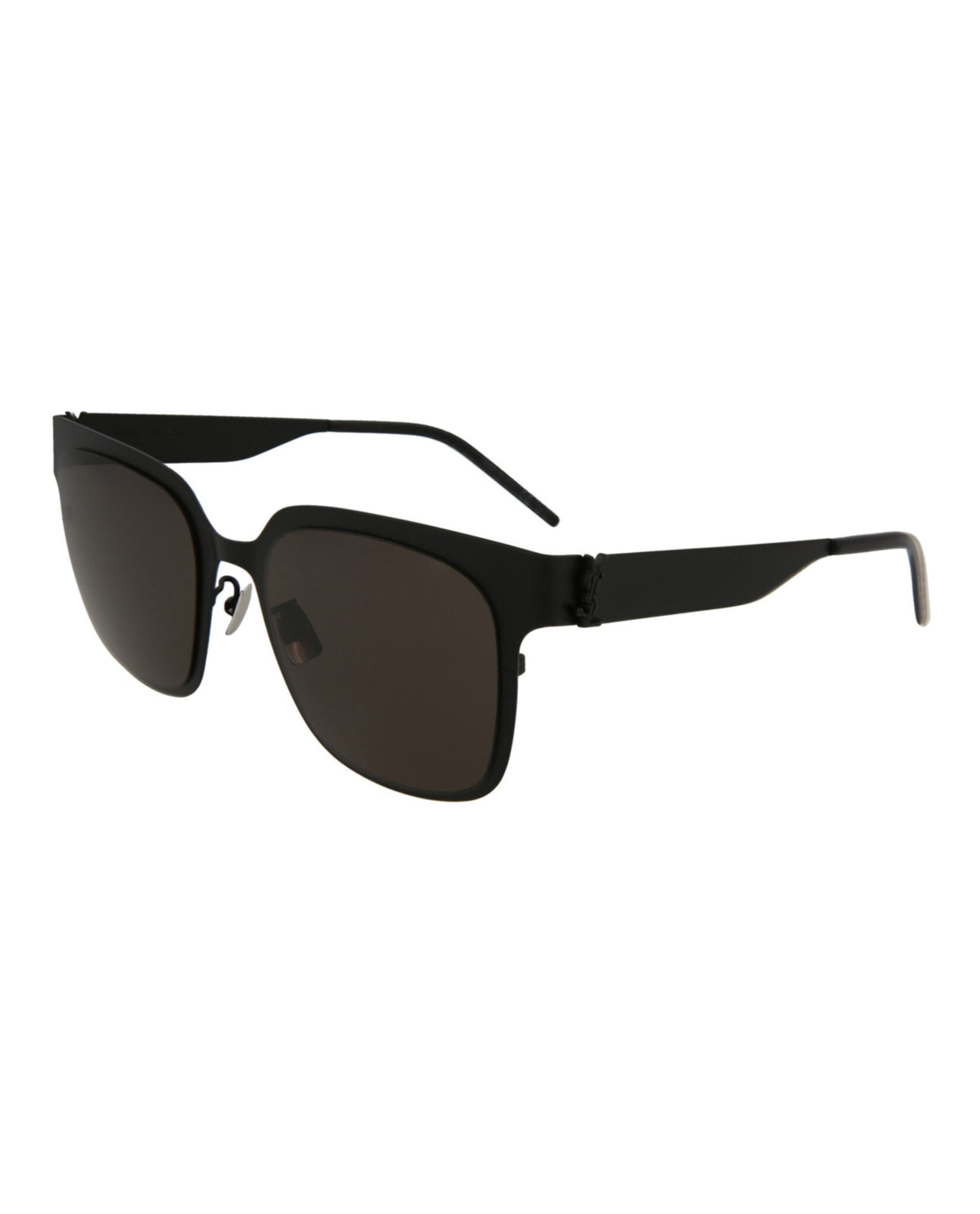 Saint Laurent Womens Square/Rectangle Black Black Grey Fashion Designer Eyewear