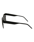 Saint Laurent Womens Square/Rectangle Black Black Grey Fashion Designer Eyewear