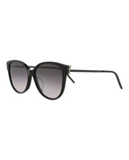 Saint Laurent Womens Round/Oval Black Black Smoke Fashion Designer Eyewear