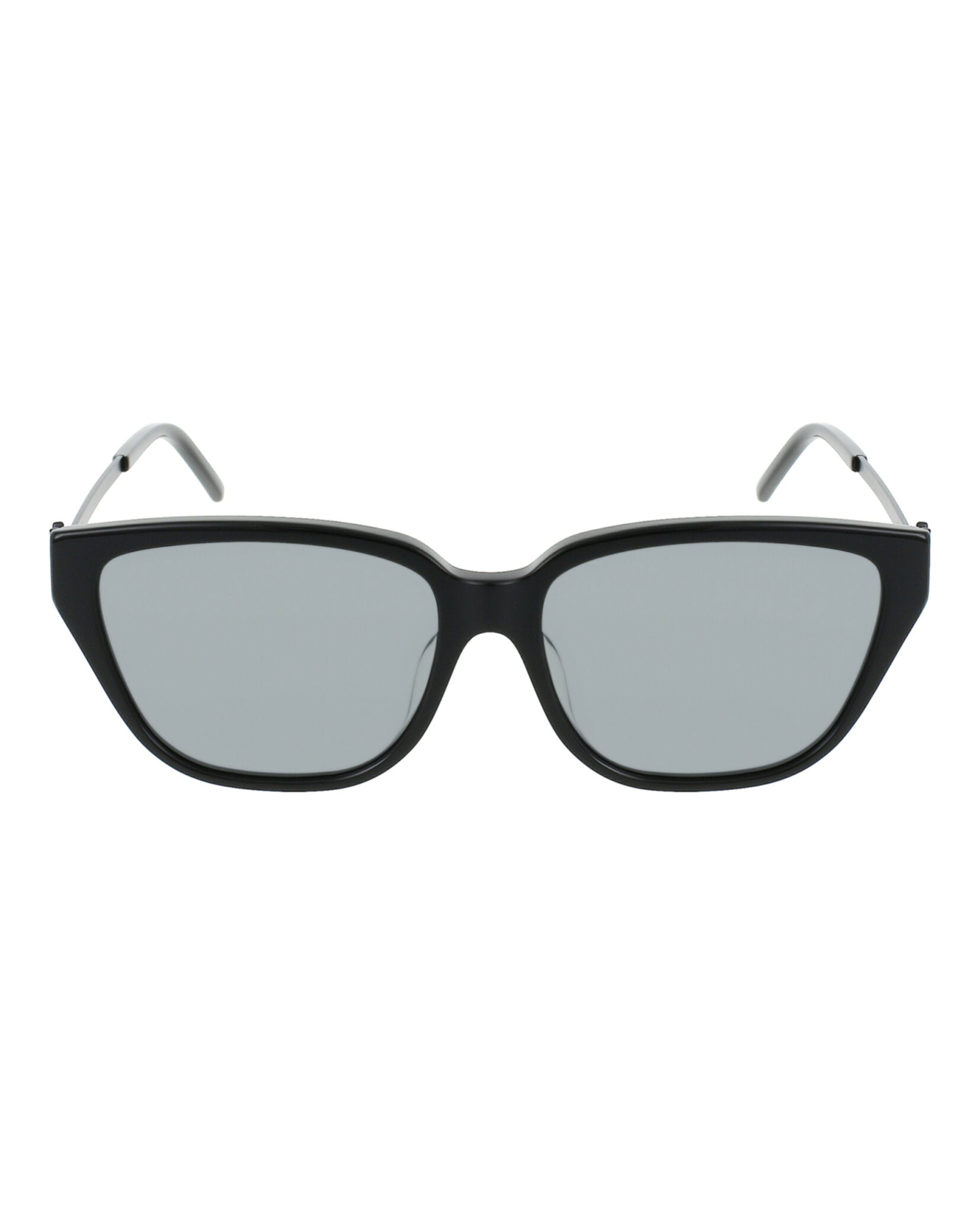 Saint Laurent Womens Cat Eye Black Black Silver Fashion Designer Eyewear