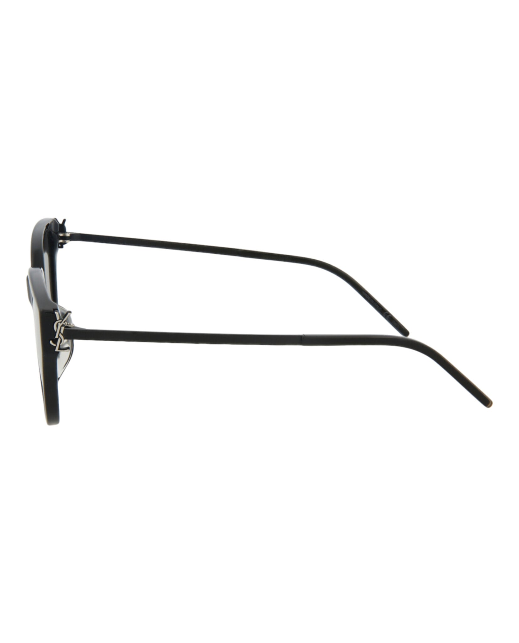 Saint Laurent Womens Cat Eye Black Black Silver Fashion Designer Eyewear