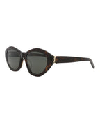 Saint Laurent Womens Cat Eye Havana Havana Grey Fashion Designer Eyewear