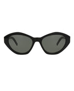 Saint Laurent Womens Cat Eye Black Black Grey Fashion Designer Eyewear