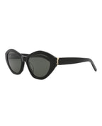 Saint Laurent Womens Cat Eye Black Black Grey Fashion Designer Eyewear