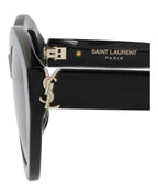 Saint Laurent Womens Cat Eye Black Black Grey Fashion Designer Eyewear
