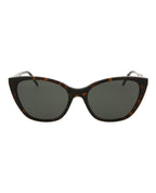 Saint Laurent Womens Cat Eye Havana Silver Grey Fashion Designer Eyewear