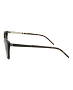Saint Laurent Womens Cat Eye Havana Silver Grey Fashion Designer Eyewear