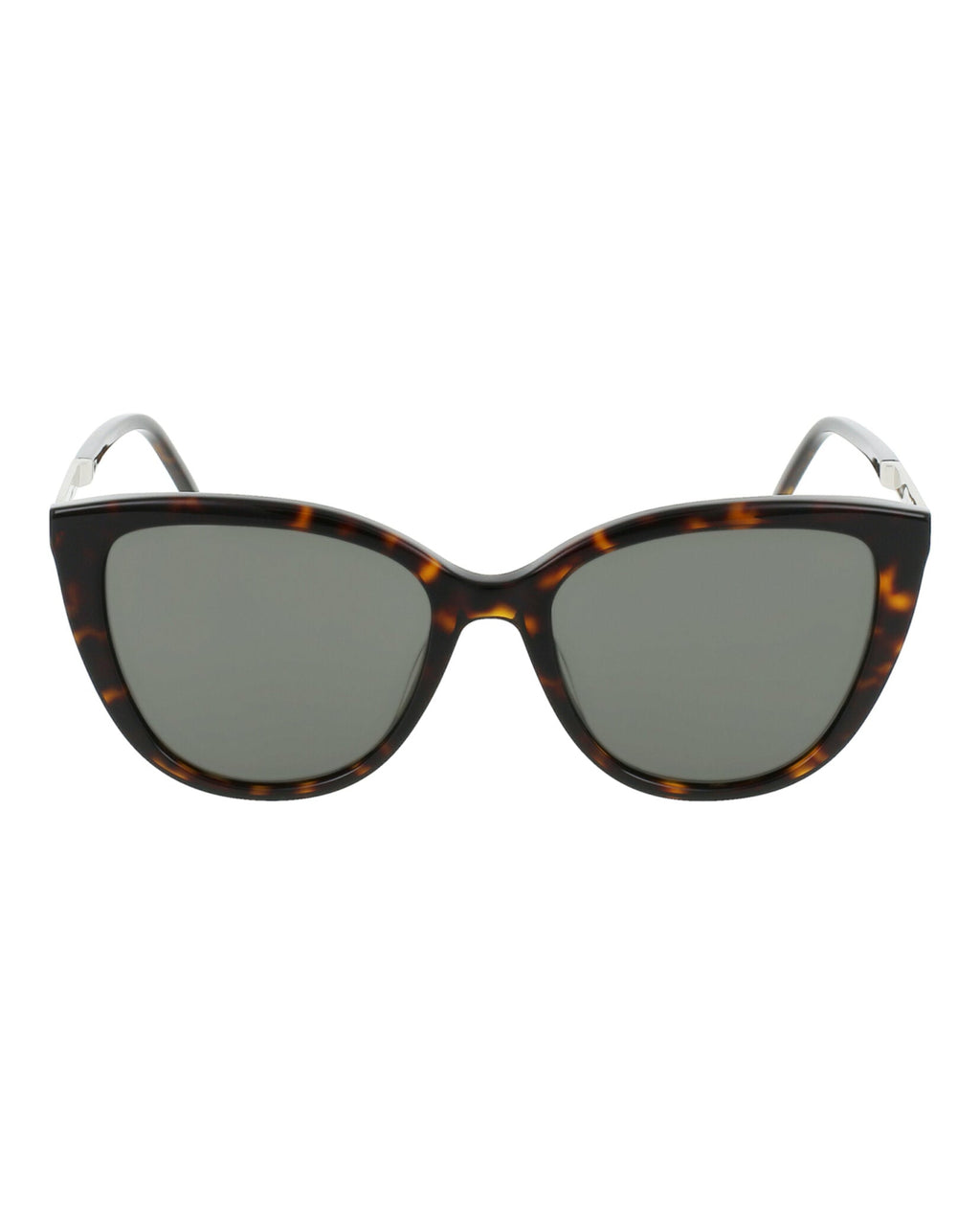 Saint Laurent Womens Cat Eye Havana Silver Grey Fashion Designer Eyewear