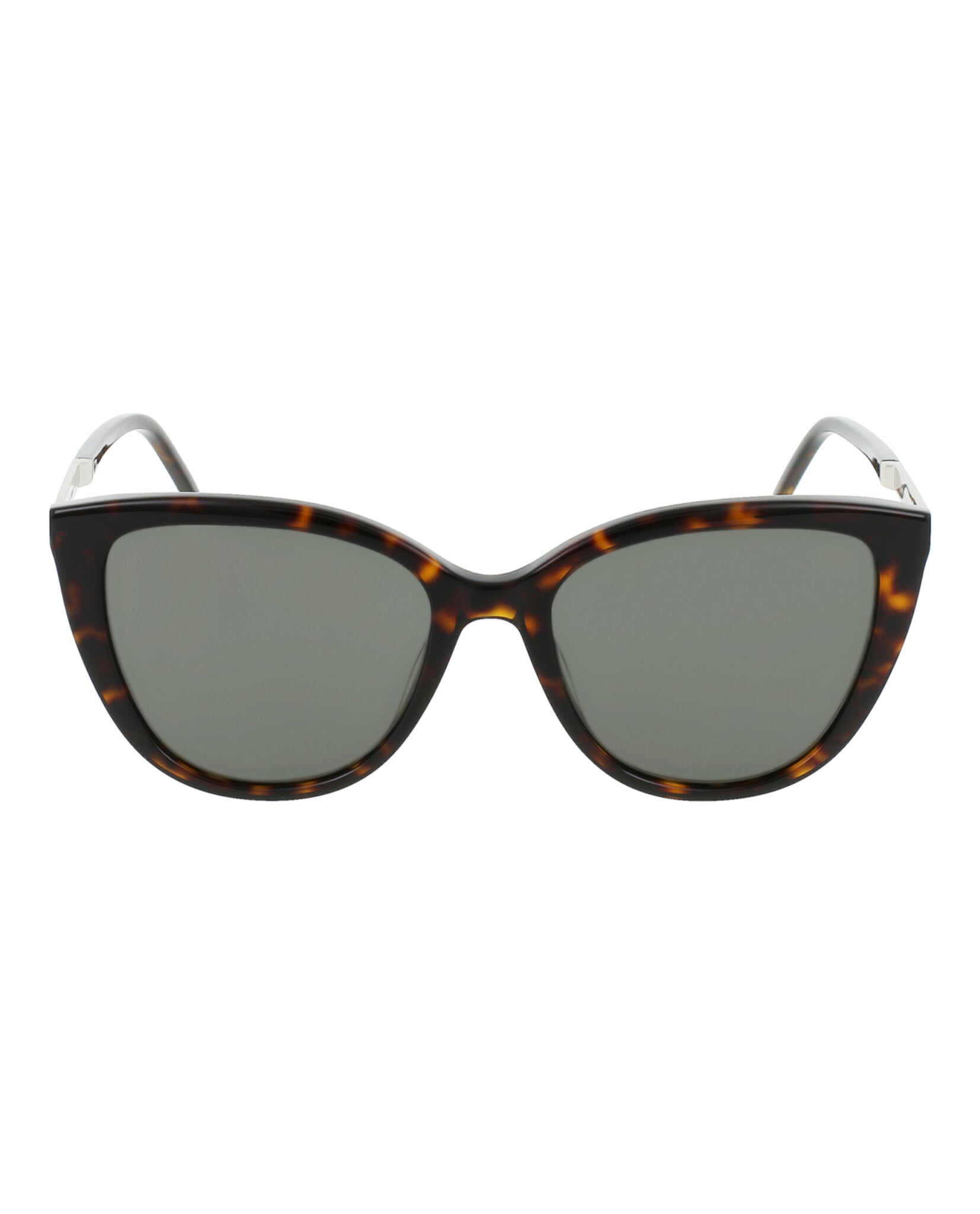 Saint Laurent Womens Cat Eye Havana Silver Grey Fashion Designer Eyewear