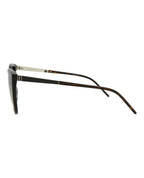 Saint Laurent Womens Cat Eye Havana Silver Grey Fashion Designer Eyewear