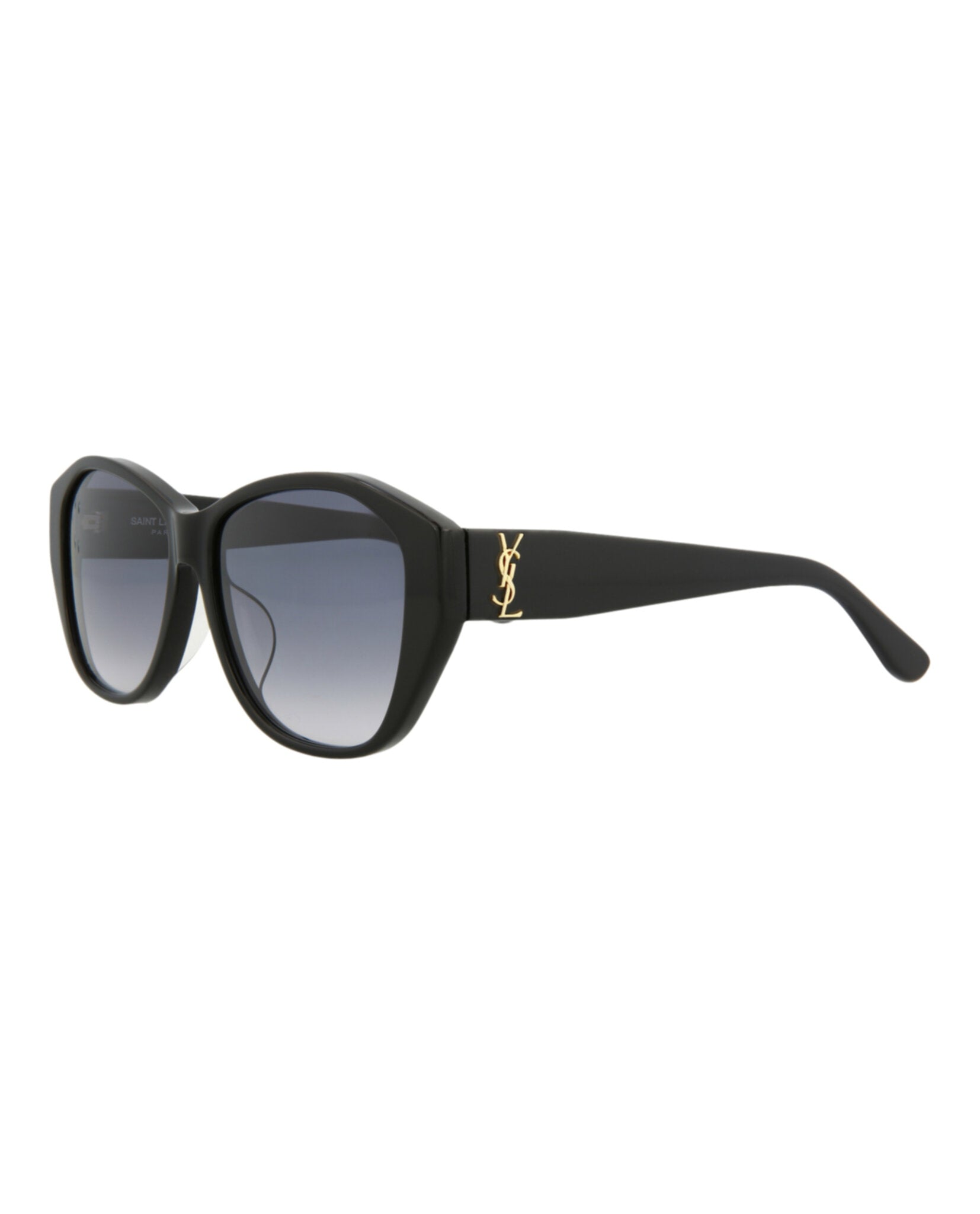 Saint Laurent Womens Round/Oval Black Black Grey Fashion Designer Eyewear