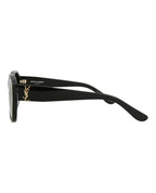 Saint Laurent Womens Round/Oval Black Black Grey Fashion Designer Eyewear